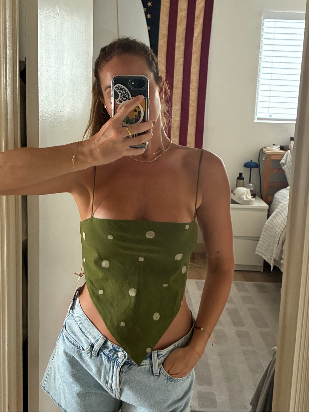 handmade green bandana top